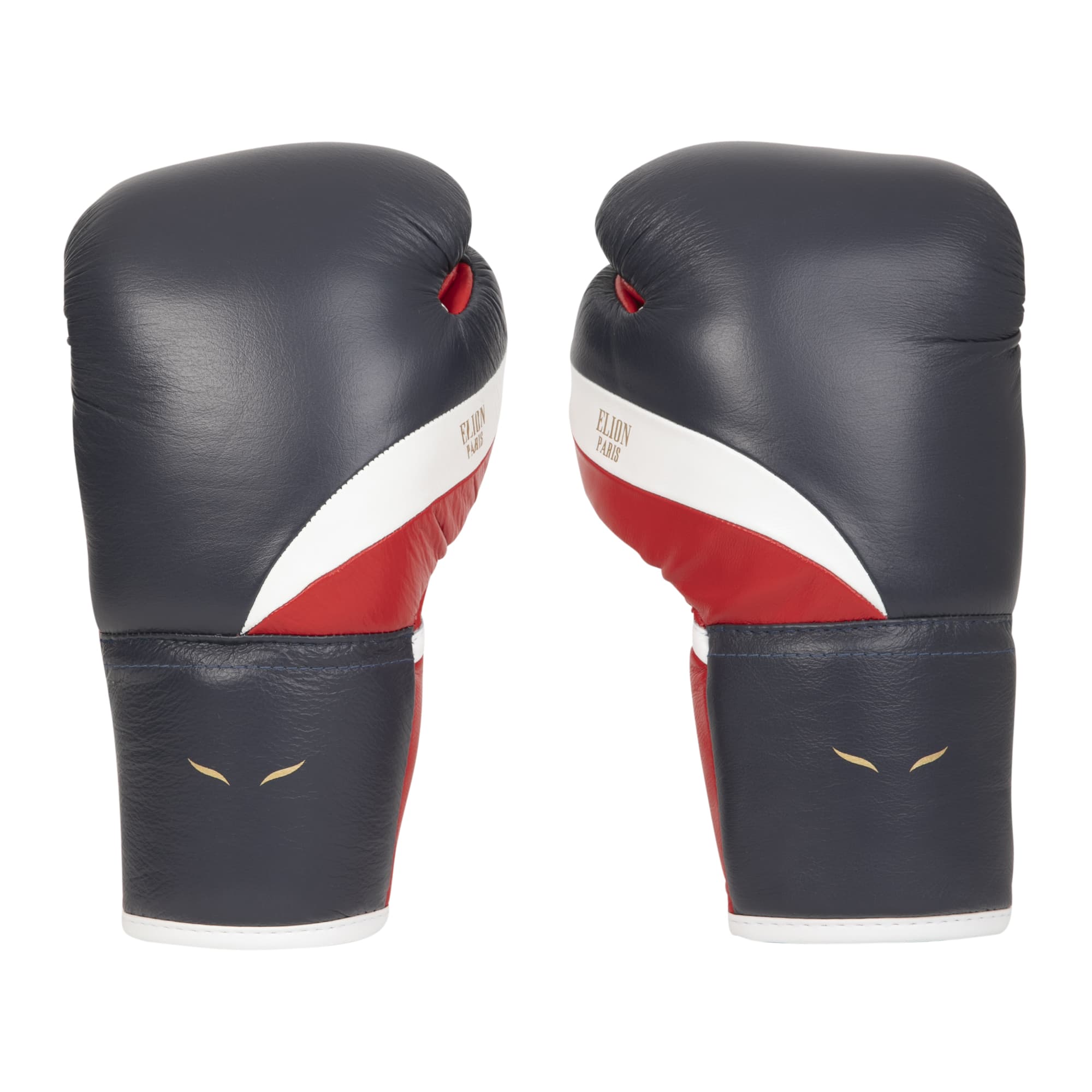 Gants de boxe à lacets ELION Paris Elegant Cuir Bleu - Blanc - Rouge - Image 4