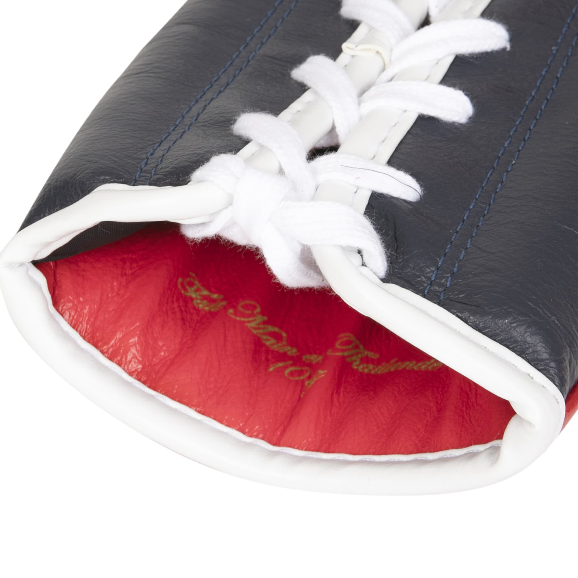 Gants de boxe à lacets ELION Paris Elegant Cuir Rouge - Blanc - Bleu - Image 6