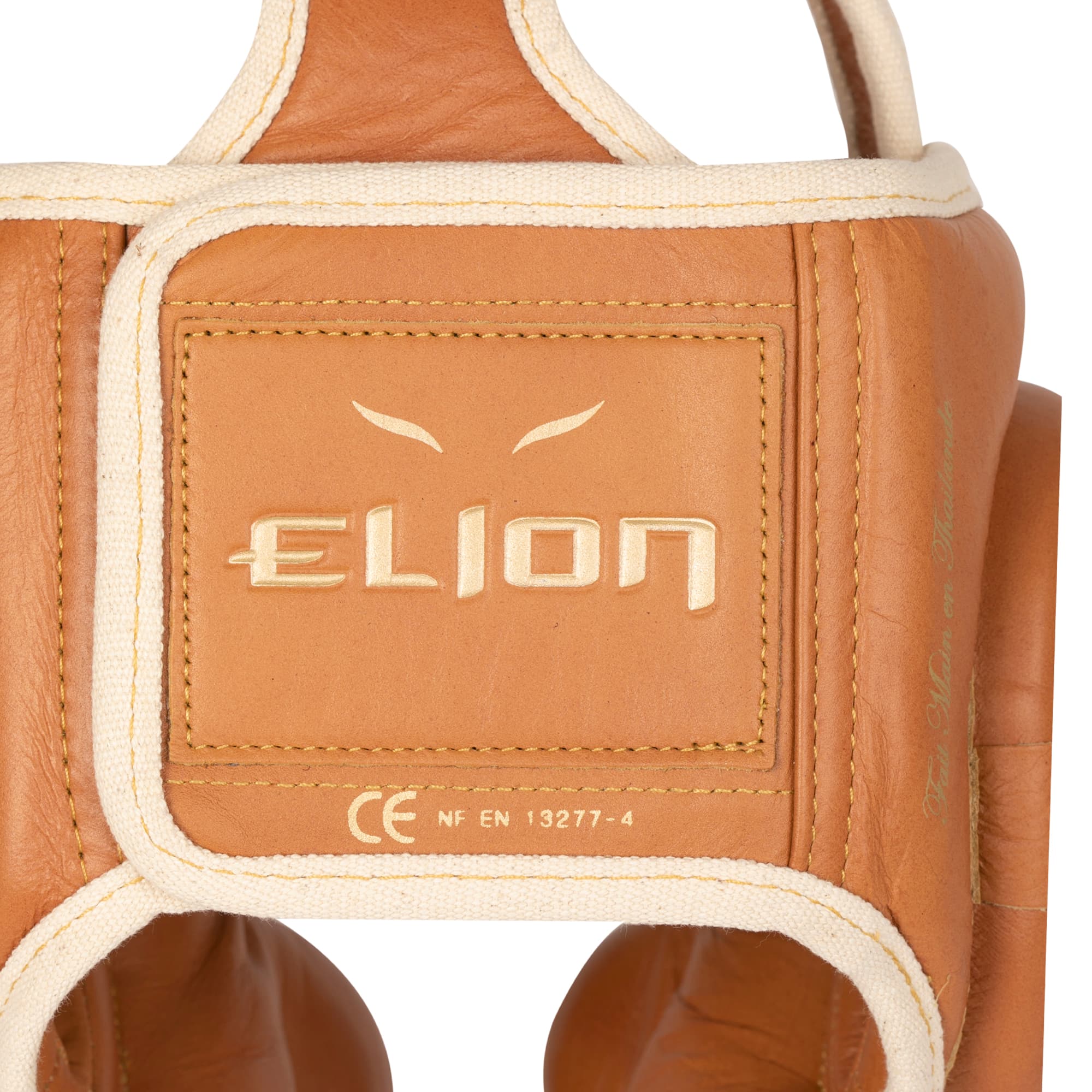 Casque de boxe ELION Paris Cuir Marron Vintage - Image 5