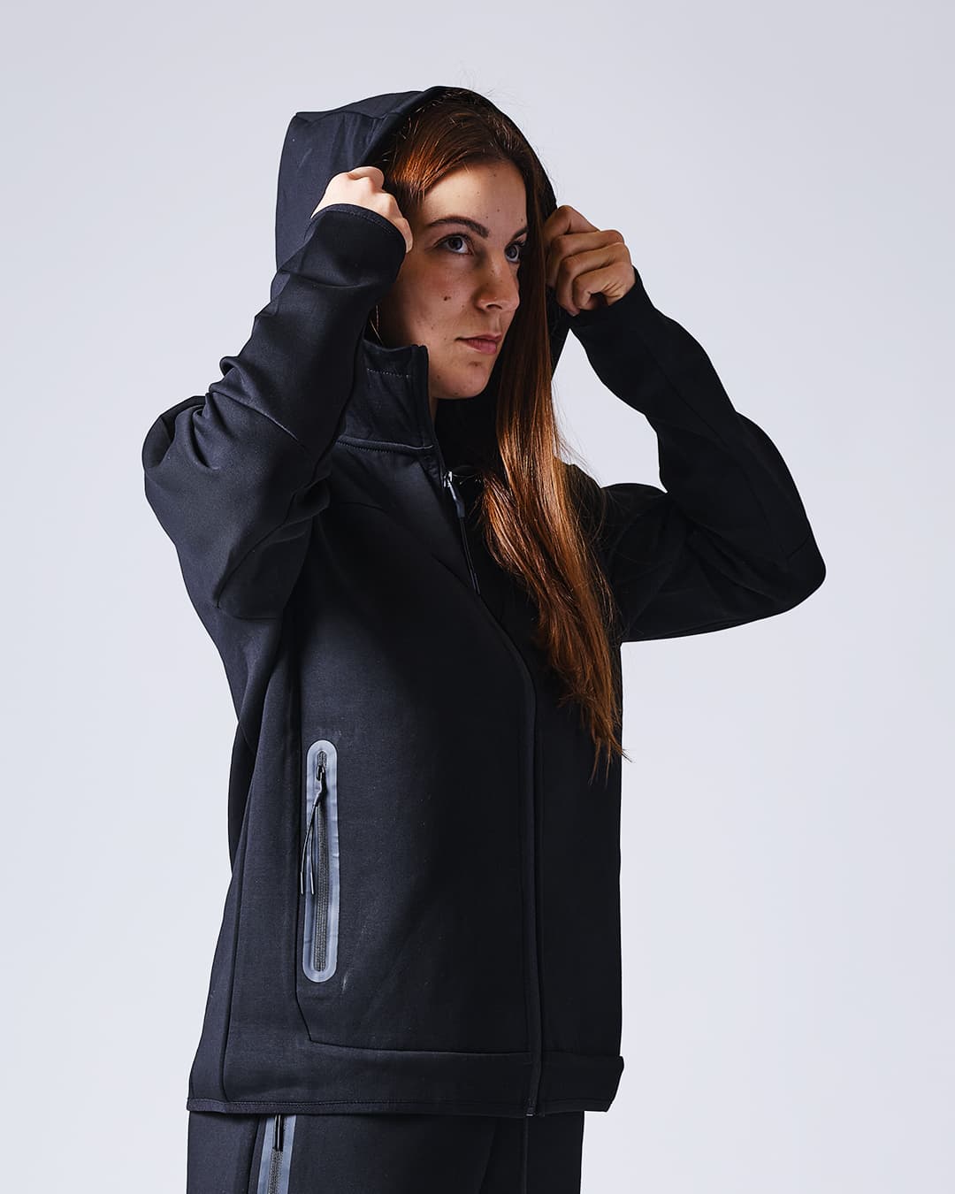 Sweatshirt à Capuche Zippé ELION Nazareth Noir - Image 13