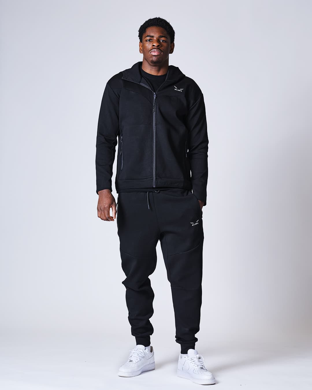 Sweatshirt à Capuche Zippé ELION Nazareth Noir - Image 7
