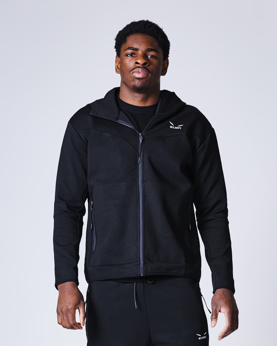 Sweatshirt à Capuche Zippé ELION Nazareth Noir