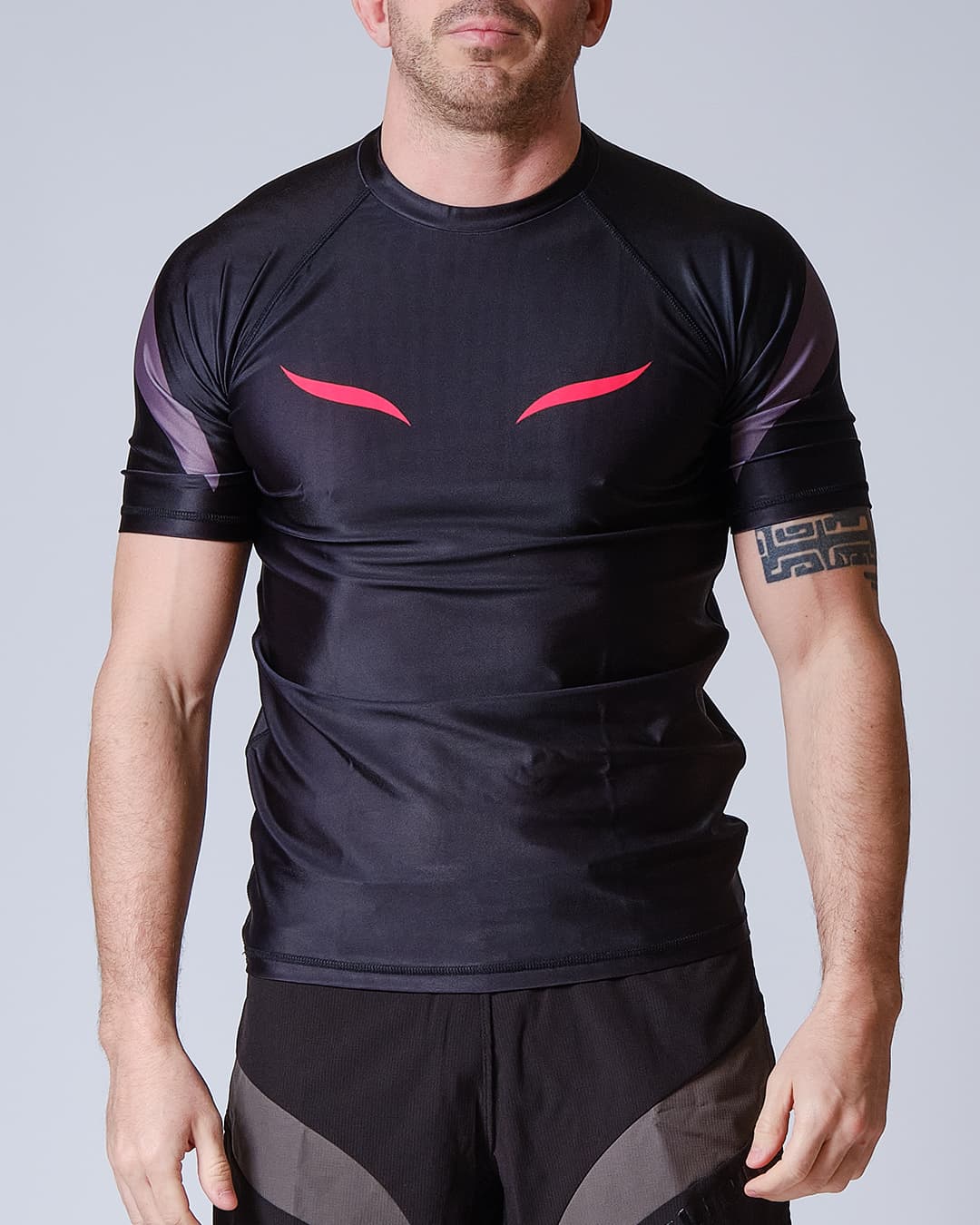 Rashguard ELION JJB SQUALE - Noir/Gris - Manches Courtes
