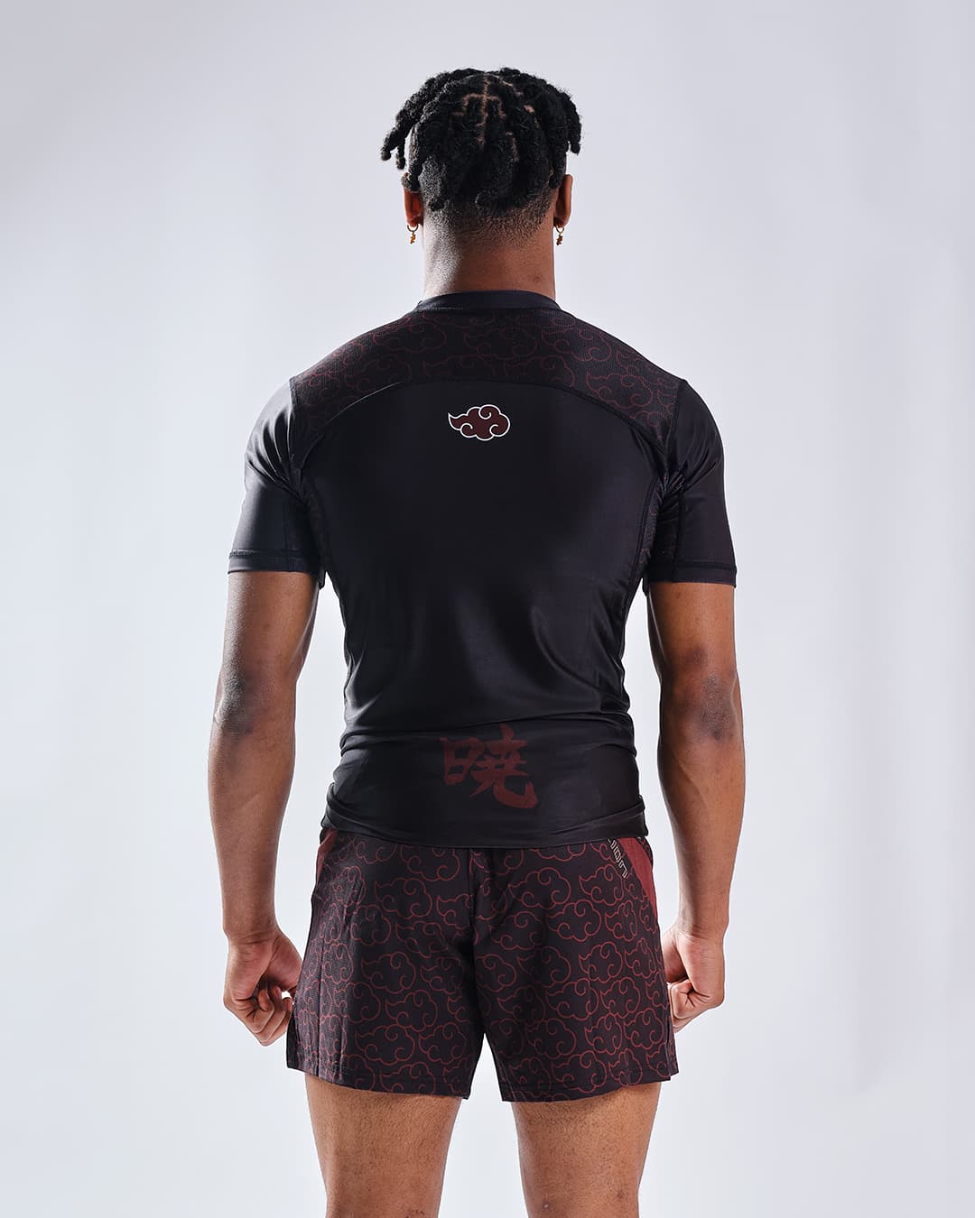 Rashguard NARUTO X ELION AKATSUKI Noir/Bordeaux- Manches Courtes - Image 2