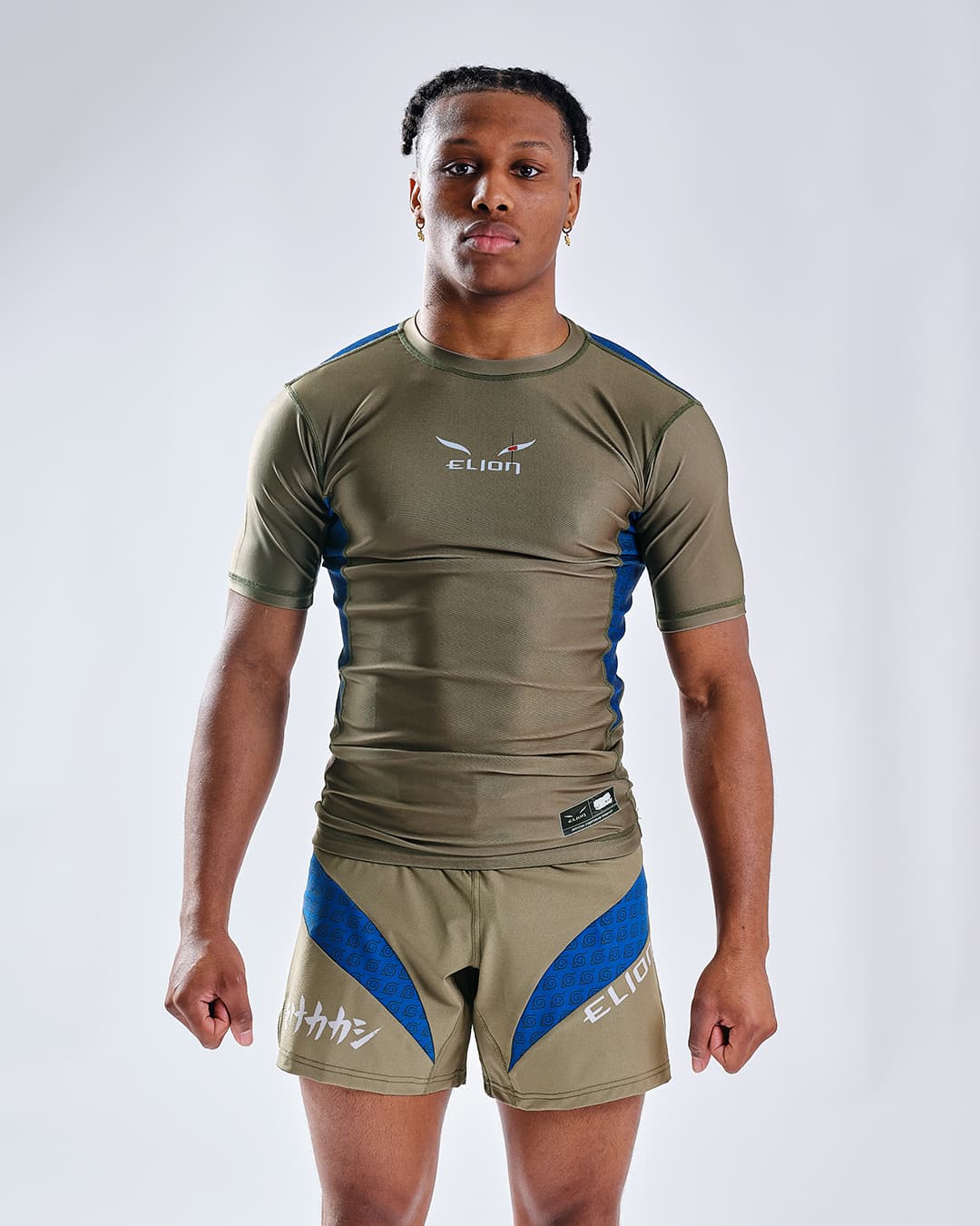 Rashguard NARUTO X ELION KAKASHI Kaki - Manches Courtes