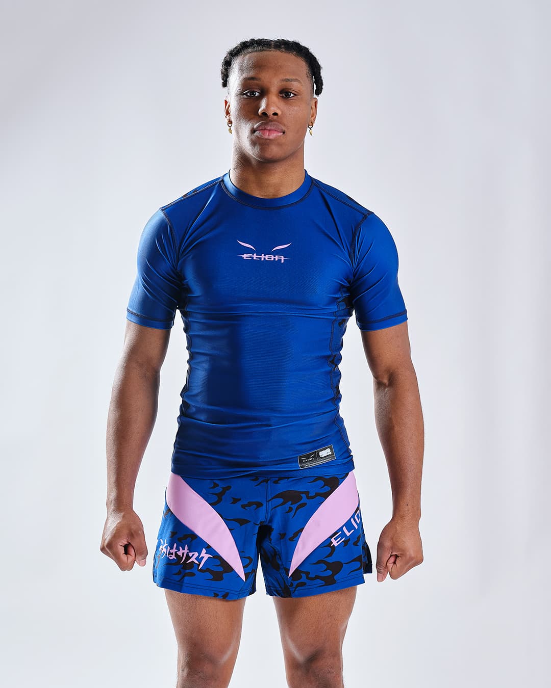 Rashguard NARUTO X ELION SASUKE BLEU - Manches Courtes