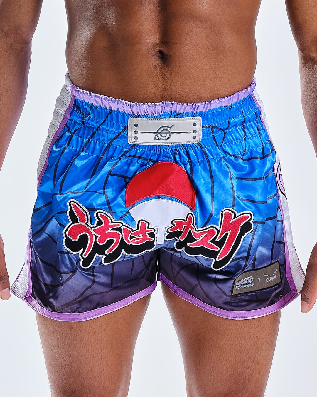 Short de Boxe Thaï NARUTO X ELION SASUKE Bleu