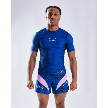 Rashguard NARUTO X ELION SASUKE BLEU - Manches Courtes