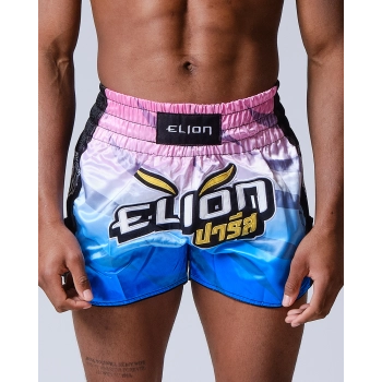 Short de Boxe Thaï ELION Raja - Rose/Blanc/Bleu