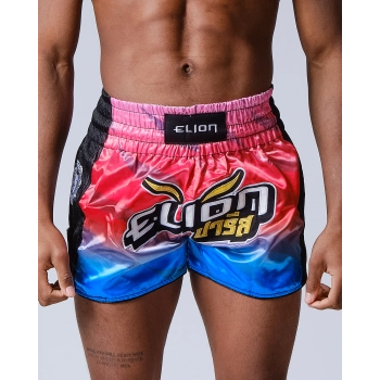Short de Boxe Thaï ELION Raja - Rouge/Bleu