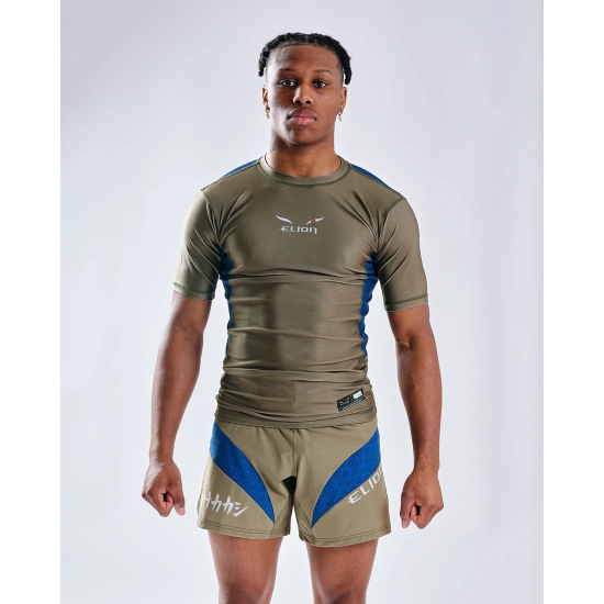 Rashguard NARUTO X ELION KAKASHI Kaki - Manches Courtes