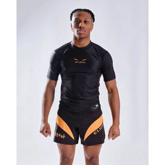 Rashguard NARUTO X ELION NARUTO NOIR/ORANGE - Manches Courtes