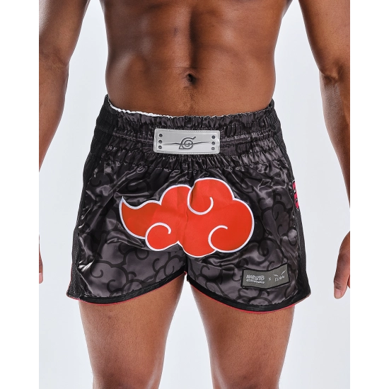 Short de Boxe Thaï NARUTO X ELION AKATSUKI Noir/Rouge