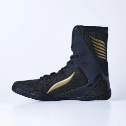 Chaussures de Boxe ELION Rapide Noir/Or Réfléchissantes